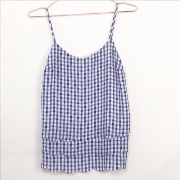 Elle Gingham Camisole/Tank Tiered Scalloped Hem (255) - Picture 1 of 8